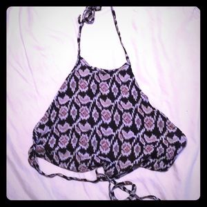 Brandy Melville tribal festival halter crop top